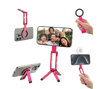 Person slipping the lightweight 65g Ulanzi MA60 magnetic phone tripod into a back pocket