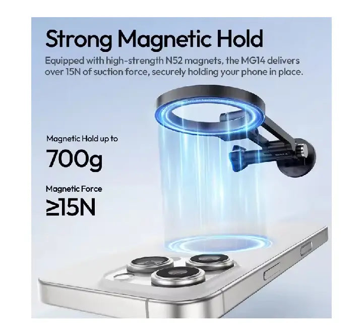 Ulanzi MG14 magnetic neck mount package contents including magnetic sticker, action camera adapter, and safety lanyard