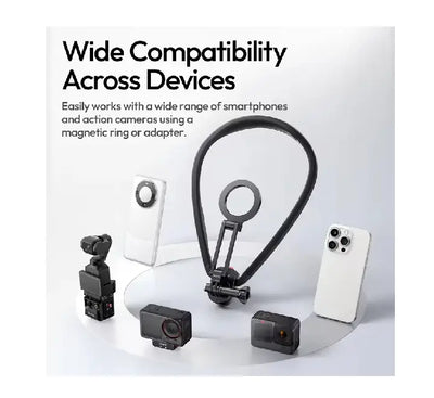 Ulanzi MG14 phone mount showing 360-degree rotation and 225-degree tilt positioning