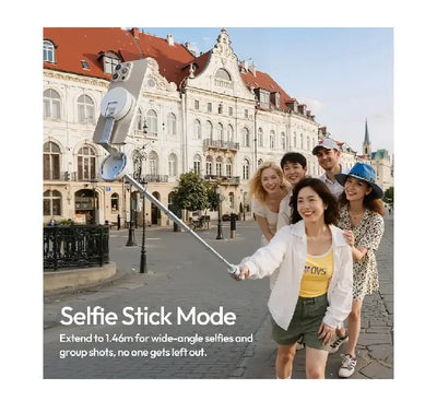 Ulanzi MT85 dual sided magnetic head holding iPhone on front and fill light on back