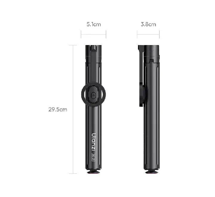 Ulanzi SK-21 magnetic tripod folded down compactly with included magnetic ring sticker