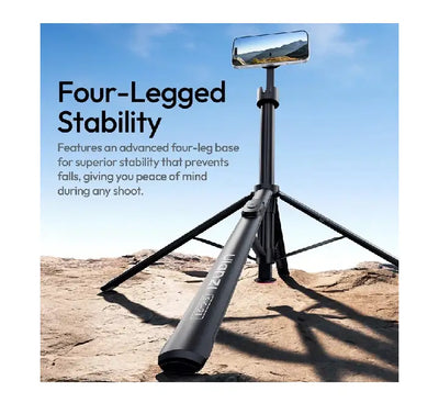 One-touch auto open button deploying tripod legs on Ulanzi SK-21 selfie stick