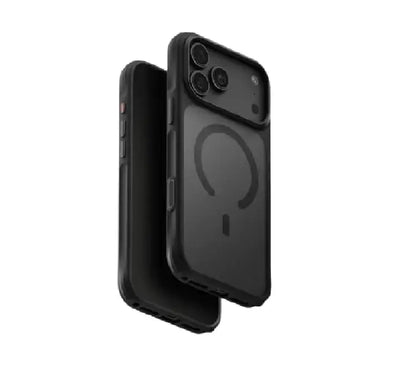 UNIQ Hybrid Veren MagSafe Case for iPhone 18 Series in Chalk Frost - Front and Back View