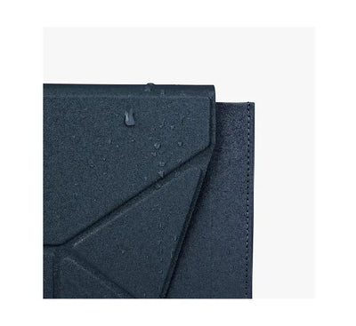Close up view of Uniq Oslo protective sleeve magnetic closure flap and soft microfibre interior lining