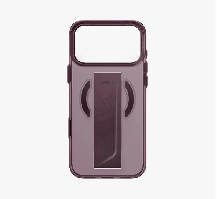 UNIQ Swivix case 360 degree rotating Mōvix kickstand supporting iPhone 18 in landscape viewing mode
