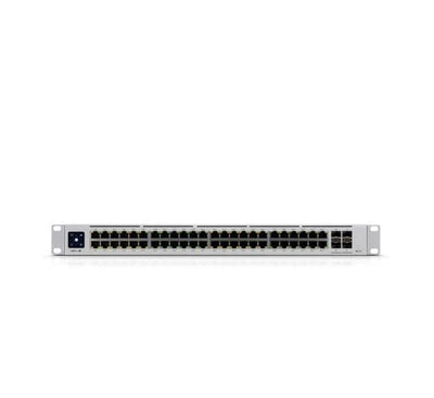Rear view of the USW-Pro-48-POE featuring the USP-RPS DC input for power redundancy.