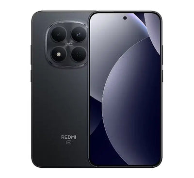 Xiaomi Redmi Note 15 Pro 5G smartphone in Cosmic Black showcasing its premium glossy finish and ergonomic design.