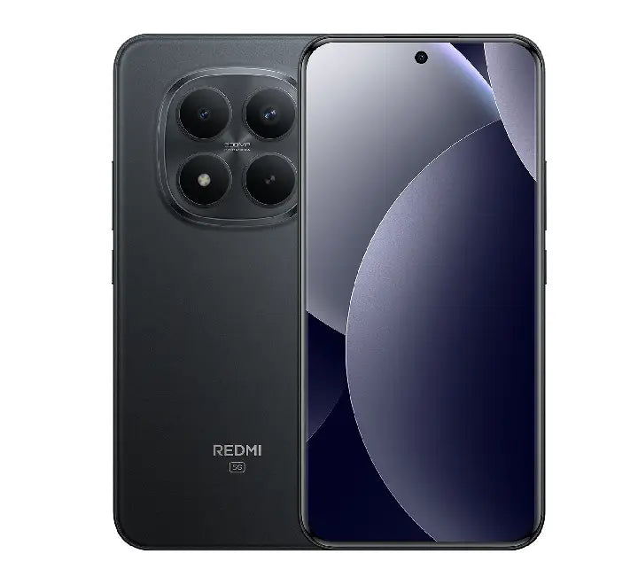 Xiaomi Redmi Note 15 Pro+ 5G Stable Edition smartphone in Midnight Black, displaying the minimalist design and the 6.83-inch AMOLED display panel.