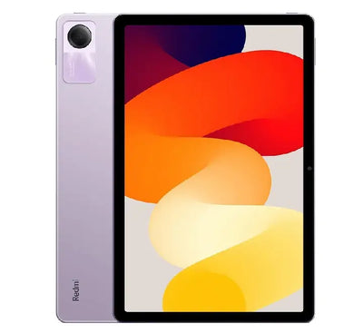 Front and back view of the 11-inch Xiaomi Redmi Pad SE tablet in Lavender Purple featuring an aluminum unibody design.