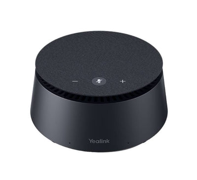 Front profile of the Yealink CPE40 Expansion Speakerphone showing its top-mounted mute button and acoustic cloth wrap.