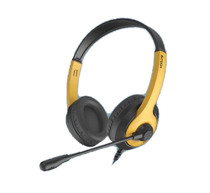 A4Tech FH100U Office Stereo Headsets (Yellow), Headsets, A4Tech - ICT.com.mm
