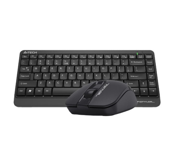 A4Tech FStyler Wireless Keyboard & Mouse FG1112 (Black), Keyboard & Mouse Combo, A4Tech - ICT.com.mm
