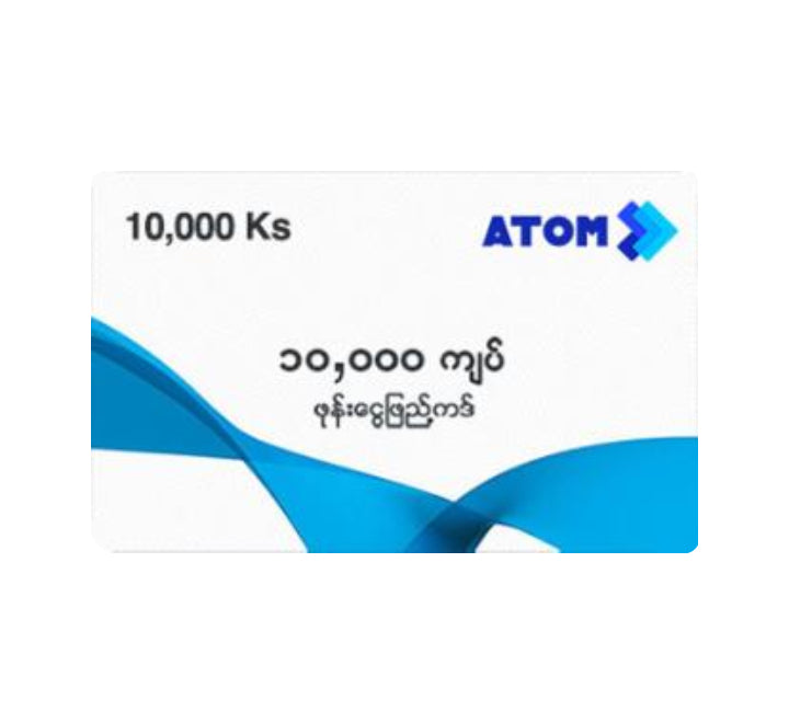 ATOM Telenor Topup Card-10000 Ks, Mobile Phone Cards, Telenor - ICT.com.mm