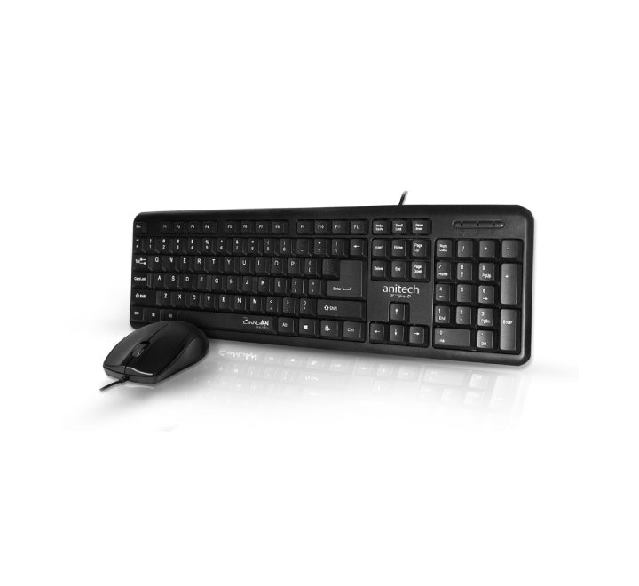 Anitech Keyboard And Mouse PA800 (Black), Keyboard & Mouse Combo, Anitech - ICT.com.mm