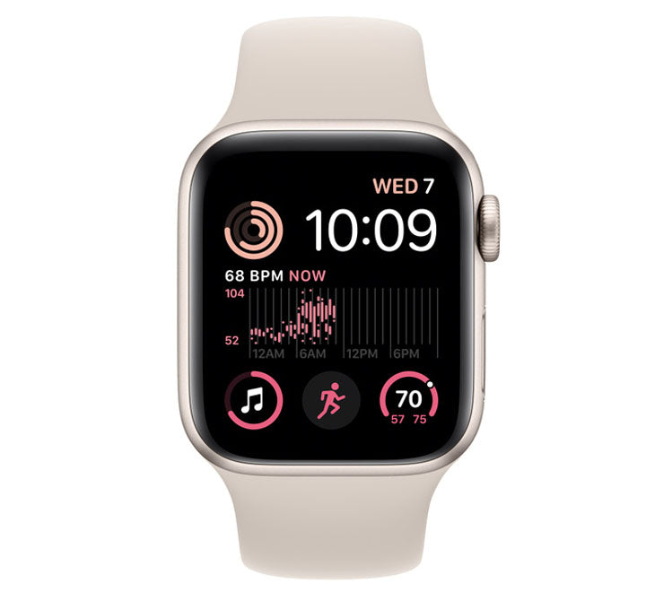 Apple Watch SE 44mm Starlight Aluminum Case With Sport Band (MNJX3), Apple Watch, Apple - ICT.com.mm