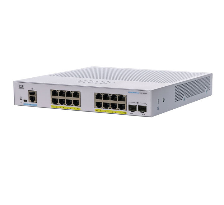 Cisco CBS250-16P-2G-EU 16-Port Switch, POE Switches, Cisco - ICT.com.mm