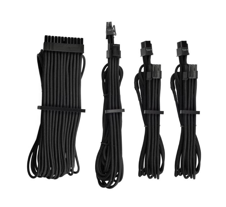 Cooler Master Premium Individually Sleeved PSU Cables Starter Kit Type 4 Gen 4 Black (CS-CP-8920215), Power Supplies, Cooler Master - ICT.com.mm