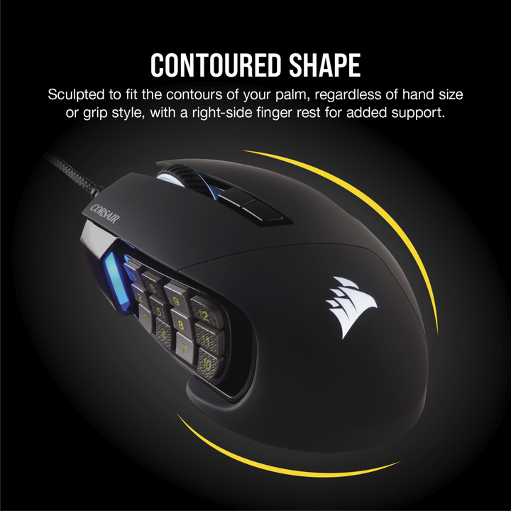 Corsair SCIMITAR RGB Elite Optical Gaming Mouse (AP), Gaming Mice, Corsair - ICT.com.mm