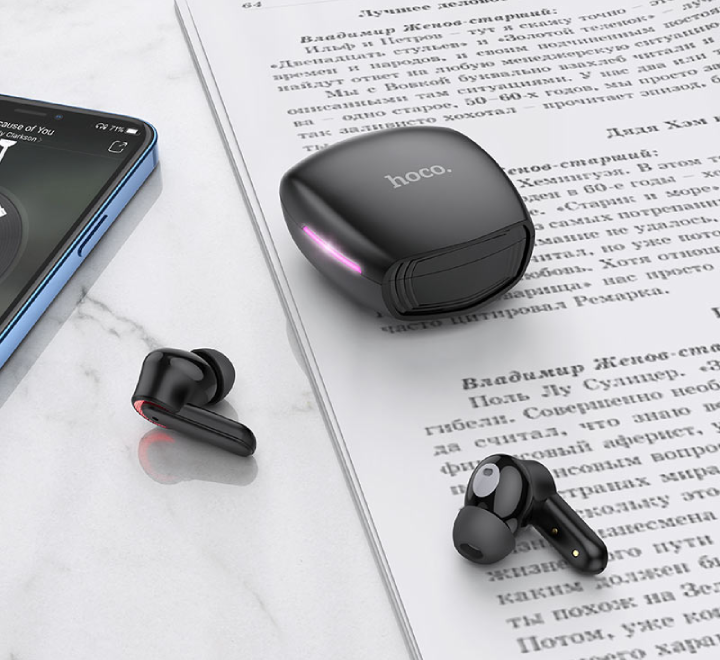 Hoco EW13 Magic Flow Wireless Headset TWS with Charging Case (Black), Earbuds, Hoco - ICT.com.mm