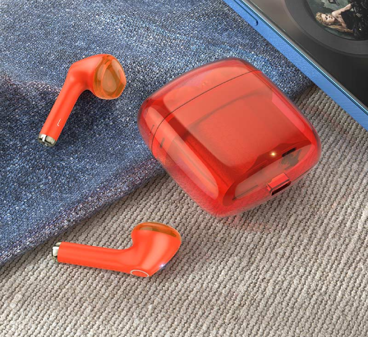 Hoco EW15 Clear Exploer Edition TWS Wireless Headset (Orange), Earbuds, Hoco - ICT.com.mm