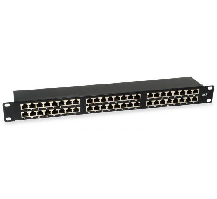 Equip 326449 Premium 48-Port Cat.6 Shielded Patch Panel (Black), Networking Tools & Equipment, Equip - ICT.com.mm