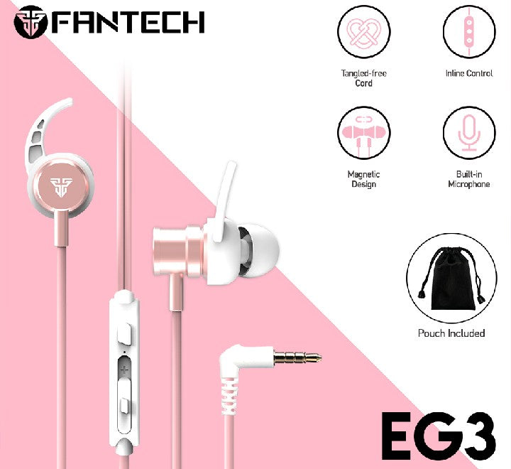 Fantech EG3 Mobile Ear Plug (Pink), In-ear Headphones, Fantech - ICT.com.mm