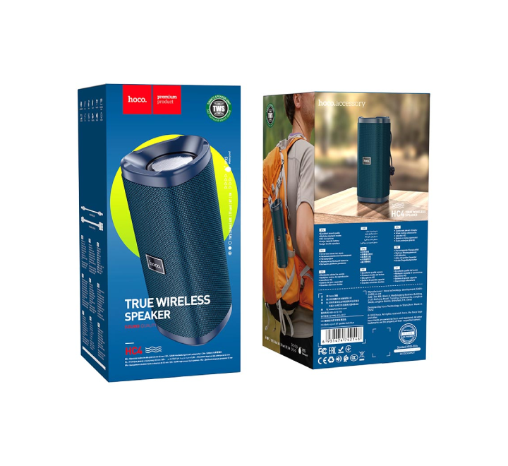 Hoco HC4 Bella Wireless Sports Portable Loudspeaker (Dark Blue), Portable Speakers, Hoco - ICT.com.mm