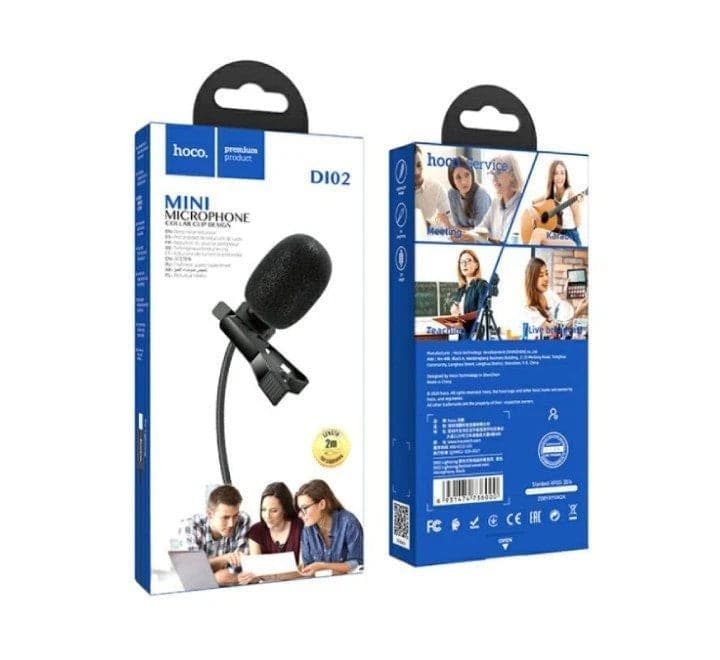 Hoco DI02 Lightning Desired Wired Mini Microphone (Black)-29 - ICT.com.mm