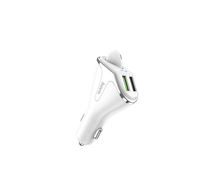 Hoco E47 Traveller Wireless Headset Car Charger (White) - ICT.com.mm