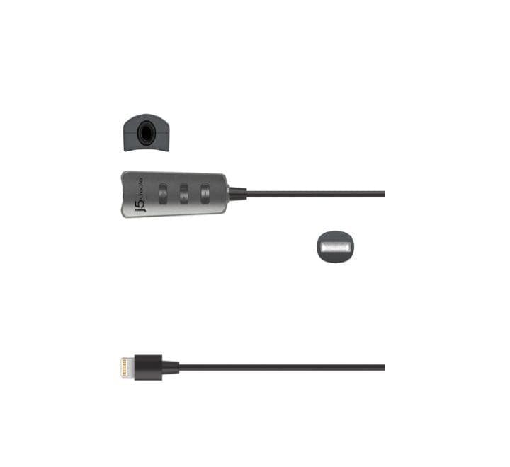 j5create Lightning to Headphone Adapter with HQ Amplifier (Black), Adapters, j5create - ICT.com.mm