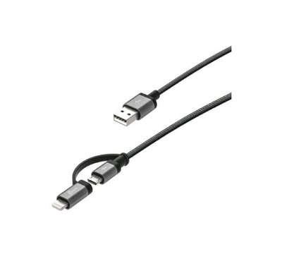 j5create Micro-USB Cable with Lightning Adapter (2-in-1)-Black color, Lightning Cables, j5create - ICT.com.mm