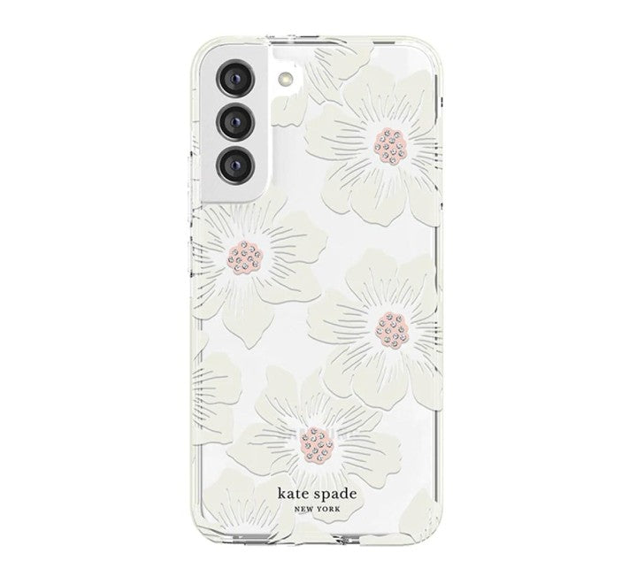 Kate Spade New York Defensive Hardshell Case for Samsung Galaxy S22+ (Hollyhock Floral Clear), Mobile Accessories, Kate Spade - ICT.com.mm