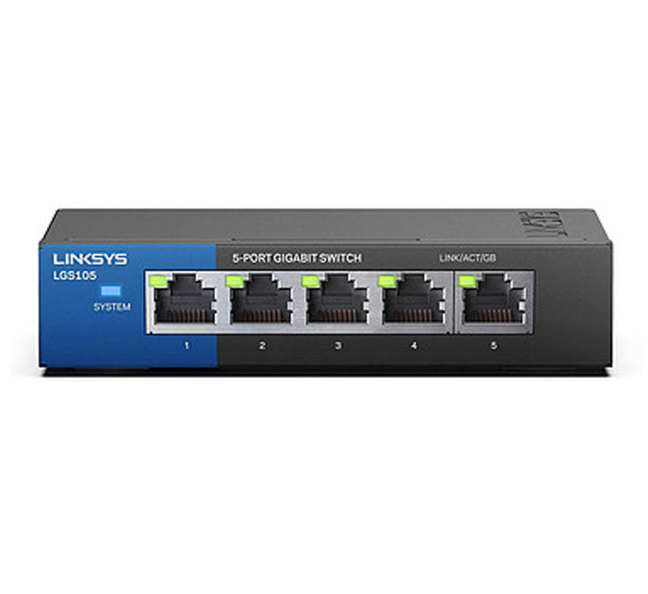 Linksys LGS105-AP Unmanaged 5-port Gigabit Switch, Unmanaged Switches, Linksys - ICT.com.mm