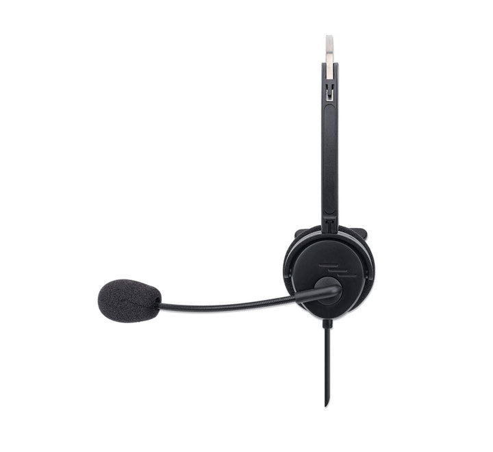 Manhattan Mono USB Headset with On-Ear Design AC1650018 (Black), Over-ear Headphones, Manhattan - ICT.com.mm