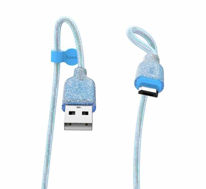 Hoco U73 Star Galaxy USB To Micro-USB Silicone Charging Data Cable (Blue)-29 - ICT.com.mm