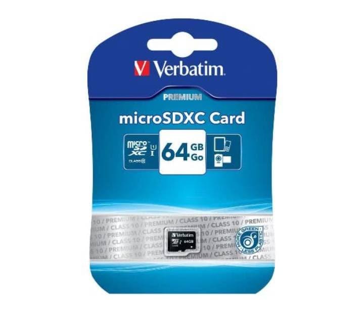 Verbatim 64GB Class 10 SDXC Micro Card, Flash Memory Cards, Verbatim - ICT.com.mm