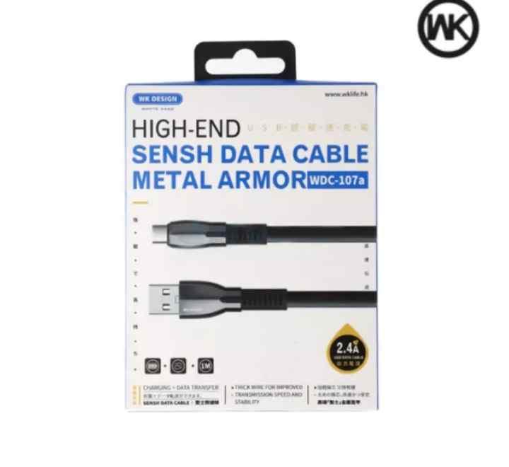 WK Design WDC-107a Sensh Type-C Data Cable (Black) - ICT.com.mm