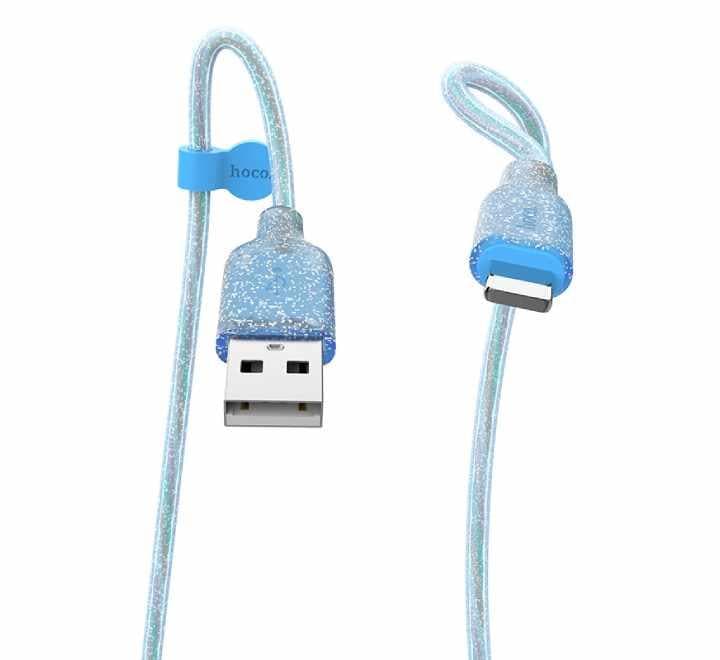 Hoco U73 Star Galaxy USB To Lightning Silicone Charging Data Cable (Blue)-29 - ICT.com.mm
