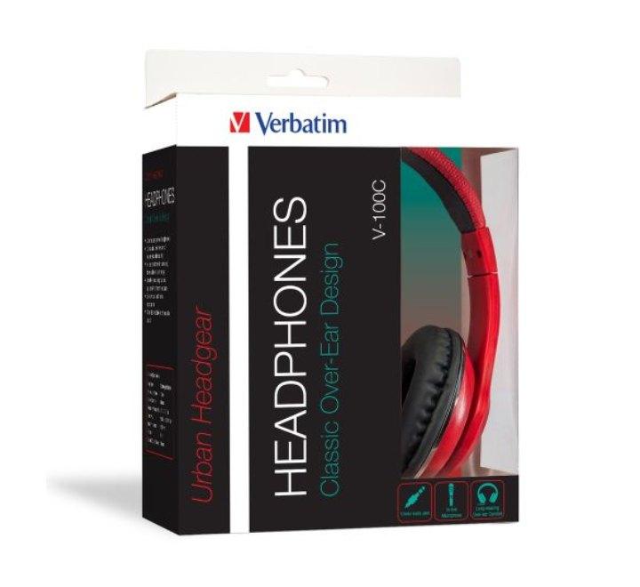 Verbatim Classic Over-Ear Stereo Headphone (Red), Headphones, Verbatim - ICT.com.mm