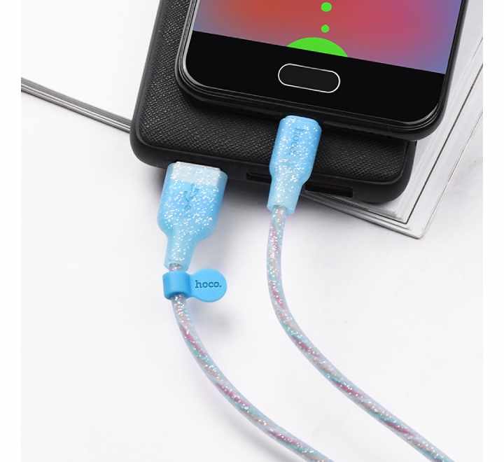 Hoco U73 Star Galaxy USB To Micro-USB Silicone Charging Data Cable (Blue)-29 - ICT.com.mm