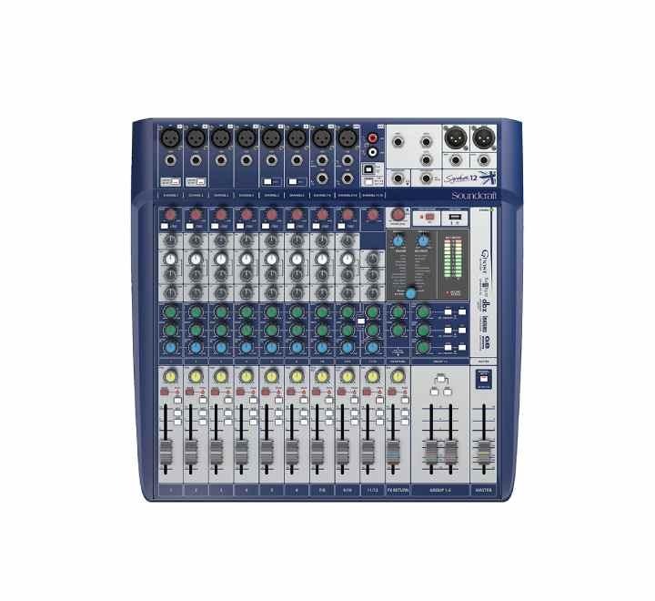 Soundcraft Signature 12 Channel Compact Analogue Mixer, Studio Recording Equipment, Soundcraft - ICT.com.mm