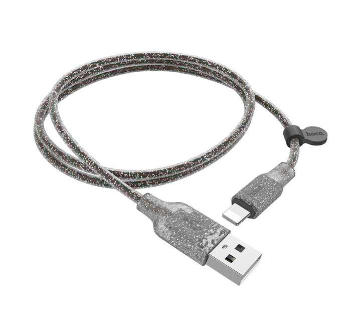 Hoco U73 Star Galaxy USB To Lightning Silicone Charging Data Cable (Black)-29 - ICT.com.mm