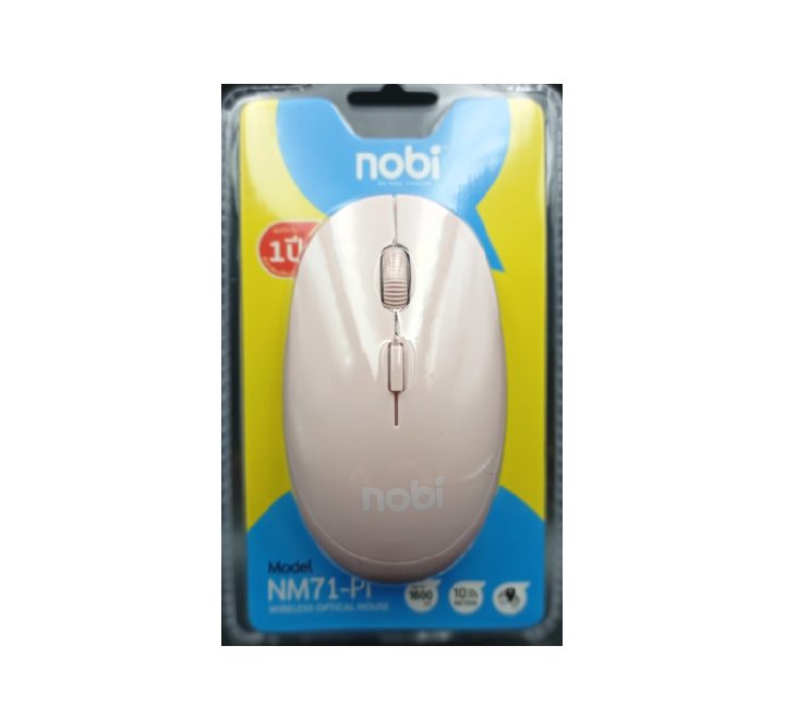 Nobi NM71 USB Optical Wireless Mouse (Pink), Wireless Mice, Nobi - ICT.com.mm