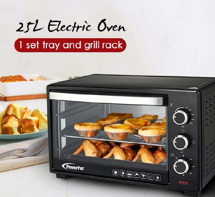Powerpac PPT20 Electric & Pizza Oven with 3 Stages Heat Selector 19L, Ovens, PowerPac - ICT.com.mm