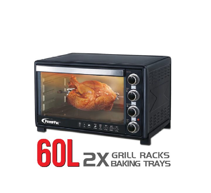 Powerpac PPT60 with Rotisserie & Convection Functions 60L, Ovens, PowerPac - ICT.com.mm