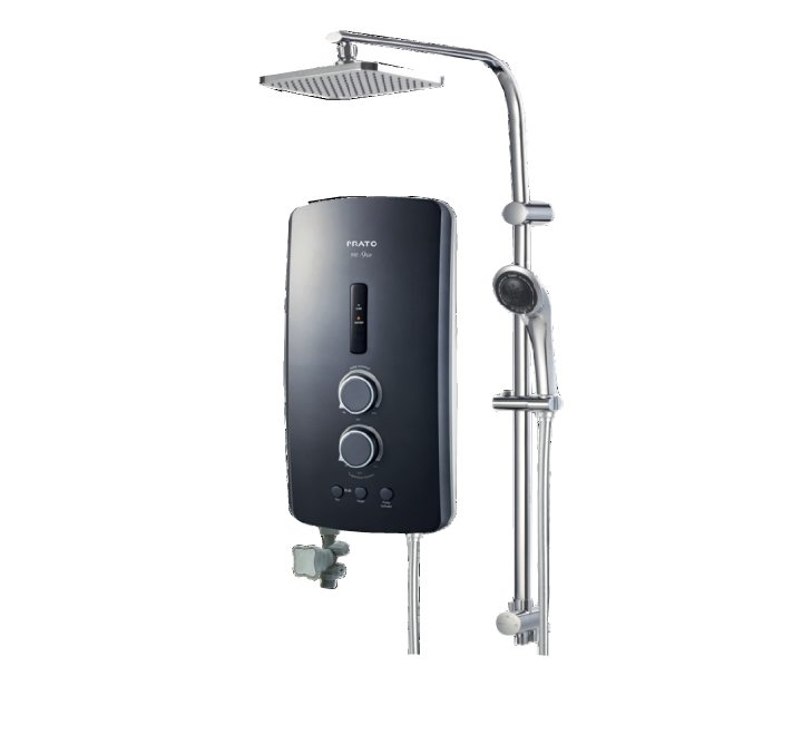 Prato Instant Heater PRT-9EP with Pump and Rain Shower (Metal Black), Water Heaters, Prato - ICT.com.mm