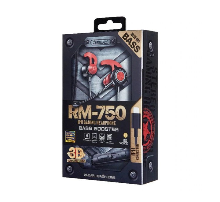 REMAX RM-750 iPhone Gaming Headphone (Black), Gaming Headsets, Remax - ICT.com.mm