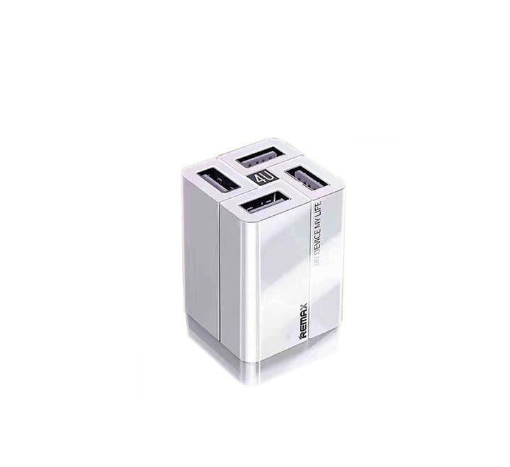 REMAX 4 USB Wanfu USB Adapter RP-U43 (White), Adapter & Charger - Mobile, Remax - ICT.com.mm