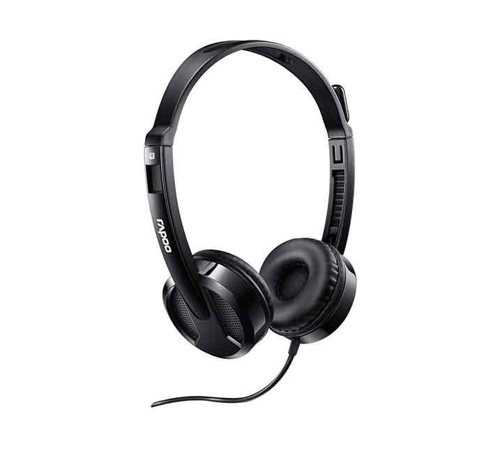 Rapoo H100 Wired Stereo Headset (Black), Headsets, RAPOO - ICT.com.mm