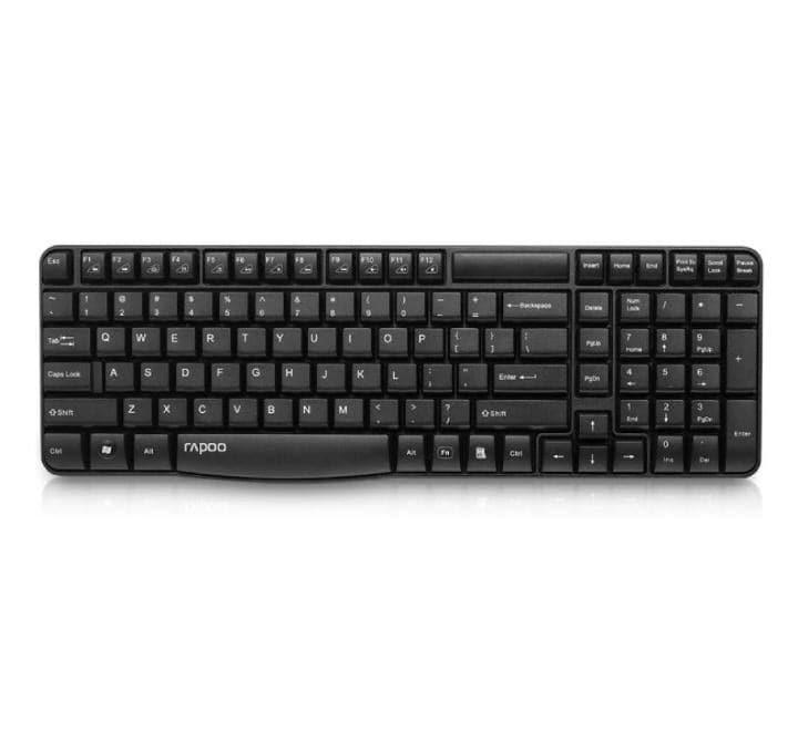 Rapoo E1050 2.4GHz Spill-Resistant Wireless Keyboard, Keyboards, RAPOO - ICT.com.mm